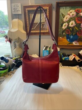 Coach Legacy Red Leather Hobo Shoulder Purse 9566 VTG
